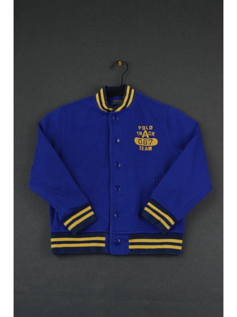 Polo Ralph Lauren Youth Blue Fleece Baseball Jacket Track Team 067 Pony Logo 6